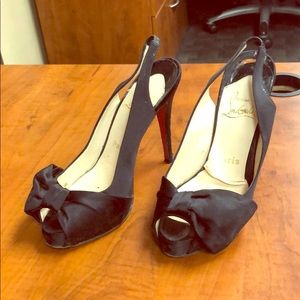 Silk louboutin slingbacks